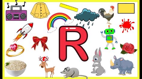 R Is For Things That Start With R R For Words For Kids - R For Words For Kids