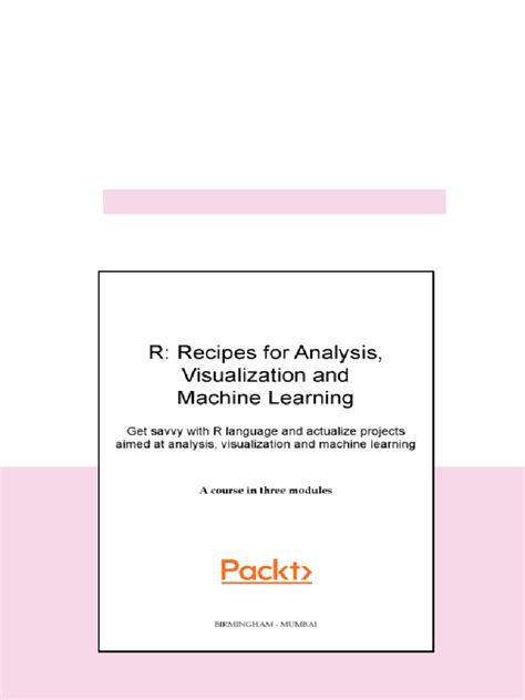 R Recipes For Analysis Visualization And Machine