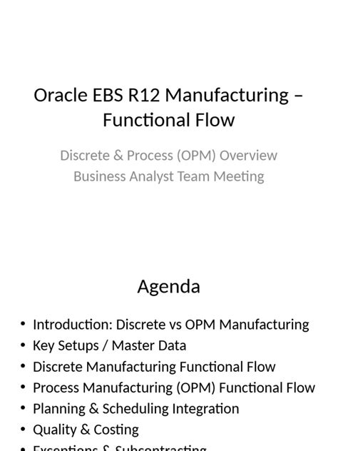 r12 x oracle manufacturing functional foundation
