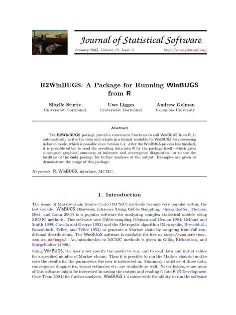 r2winbugs a package for running winbugs