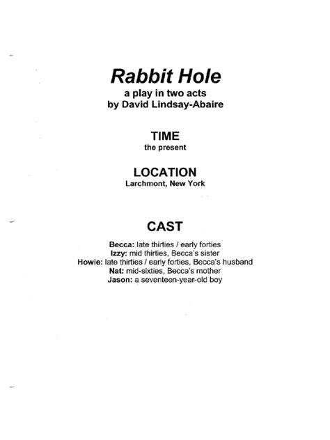 Rabbit Hole Play Script
