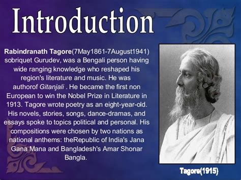 Rabindranath Tagore Introduction