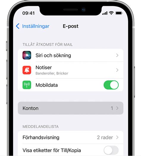 radera mail automatiskt iphone