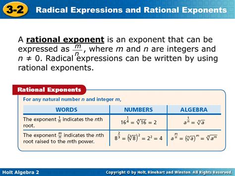 radical expressions holt algebra