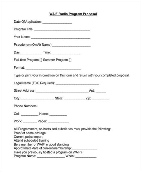 Radio Discussion Program Proposal Sample