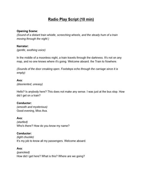 Radio Play Scripts Examples