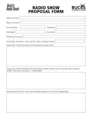 Radio Show Proposal Sample