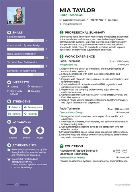 radio technician cv