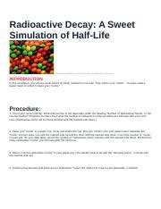 Radioactive Decay A Sweet Simulation Of Half Life Answer Key