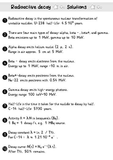 Radioactive Decay Answers