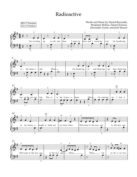 Radioactive Easy Piano