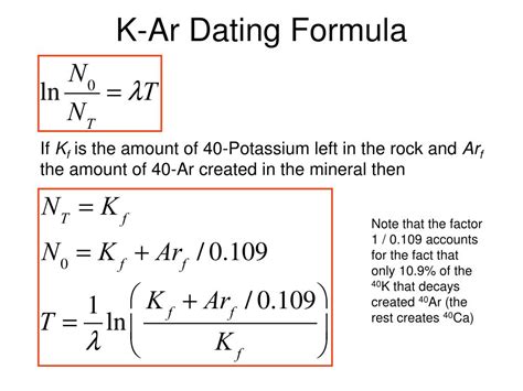 radiometric dating formula