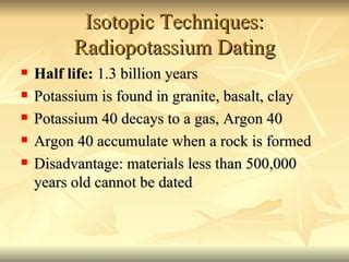 radiopotassium dating time span