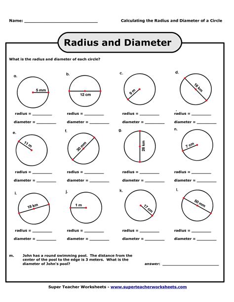 Radius And Diameter Worksheets 7th Grade Online Printable Radius And Diameter Worksheet Answers - Radius And Diameter Worksheet Answers