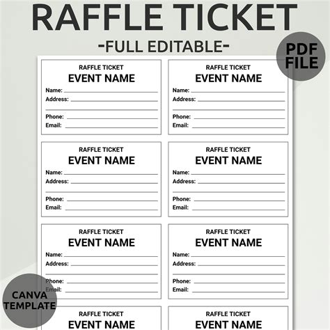 raffle sheet page template