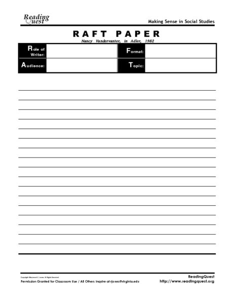 Raft Paper Printables For 4th 6th Grade Lesson 6th Grade Raft Practice Worksheet - 6th Grade Raft Practice Worksheet