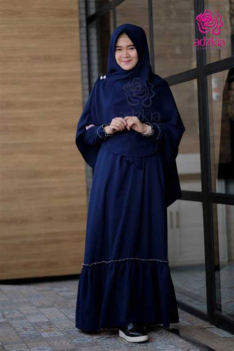 Ragam Warna Biru  Model Gamis Warna Biru Kombinasi Ragam Muslim - Ragam Warna Biru