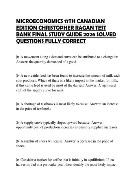 Ragan Microeconomics Study Guide