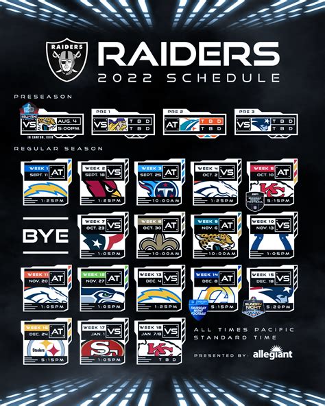raiders schedule