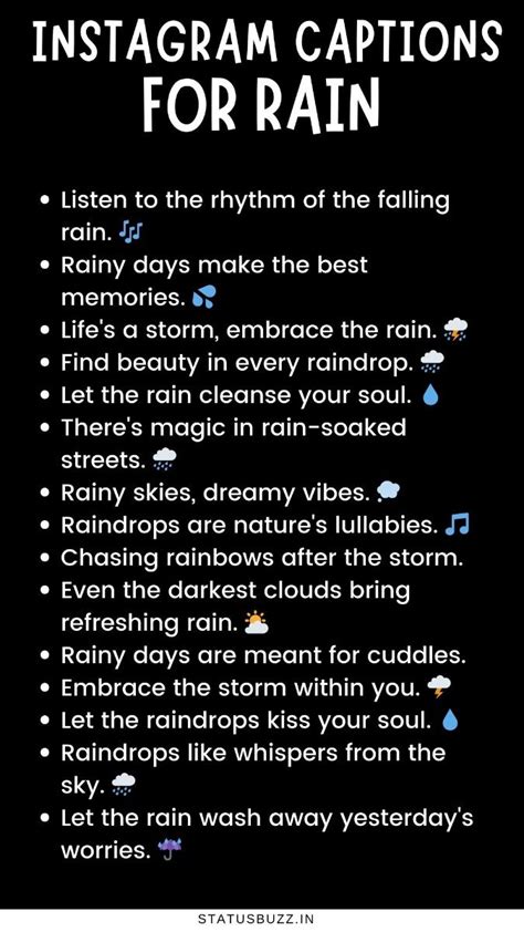 Rain Captions For Instagram