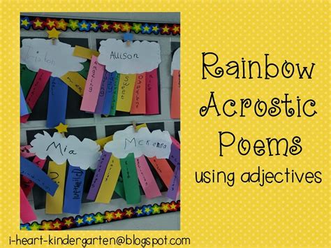 Rainbow Acrostic Poem In Kindergarten And First Grade Acrostic Poems For First Grade - Acrostic Poems For First Grade