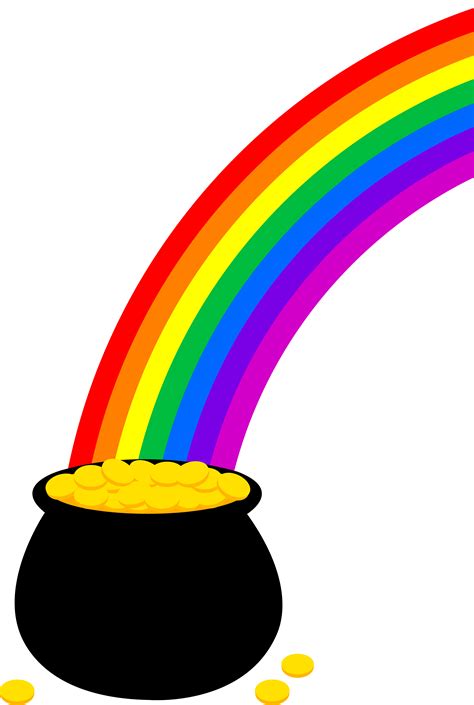 Rainbow And Pot Of Gold Free Download On Rainbow Pot Of Gold Coloring Page - Rainbow Pot Of Gold Coloring Page