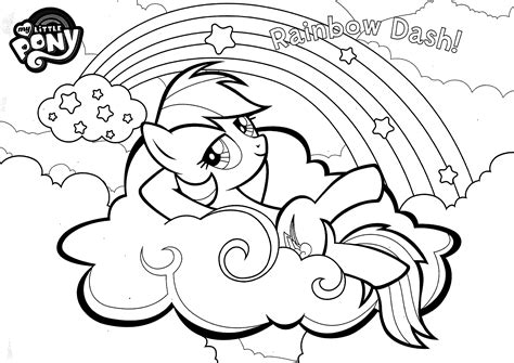 rainbow dash coloring page template my little pony ready for download