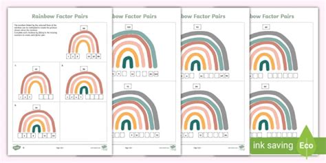 Rainbow Factor Pairs Activity Numbers 50 100 Twinkl Rainbow Factor Worksheet - Rainbow Factor Worksheet