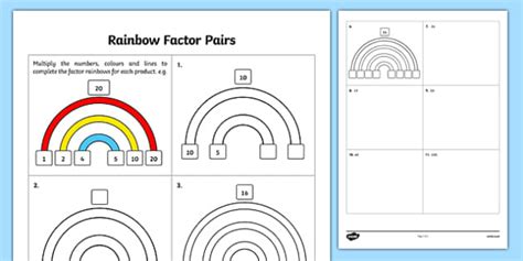 Rainbow Factor Pairs Teacher Made Twinkl Rainbow Factor Worksheet - Rainbow Factor Worksheet