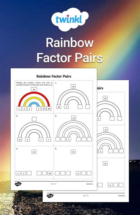 Rainbow Factors Worksheet   4 Oa B 4 Worksheets Common Core Math - Rainbow Factors Worksheet