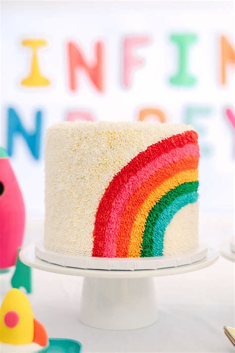 rainbow first birthday cake