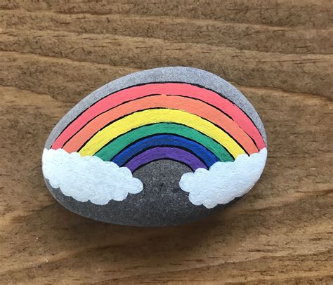 rainbow painted rocks