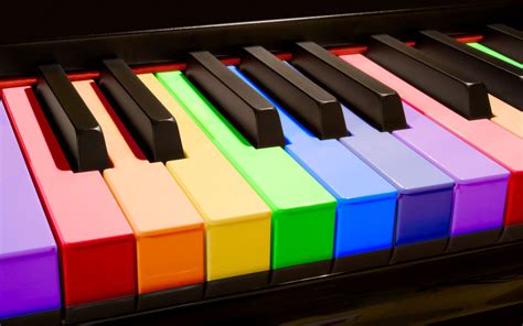 Rainbow Piano Keys Wallpaper