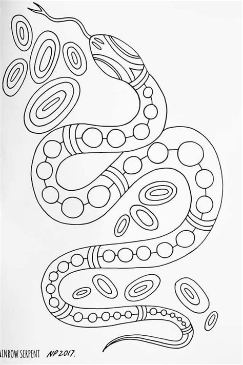 rainbow serpent colouring in sheet