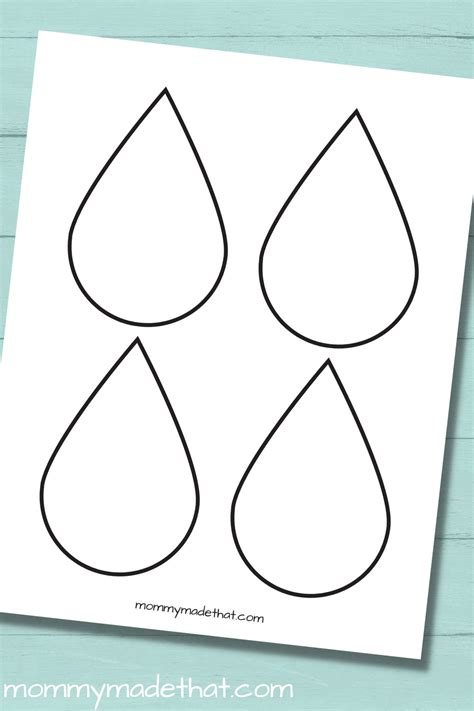 Raindrop Templates Free Printables Of Different Sizes Raindrop Cut Out Template - Raindrop Cut Out Template
