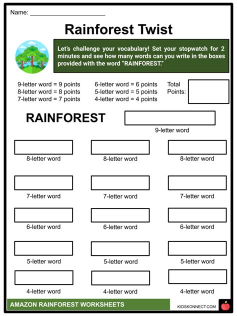 Rainforest Worksheets
