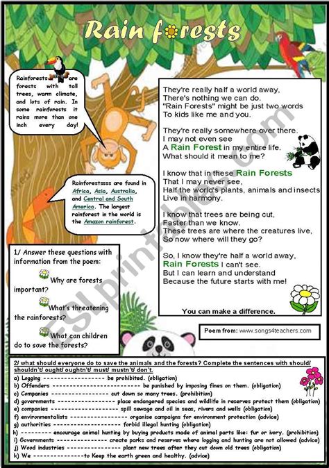 Rainforests Lessons Worksheets And Activities Teacherplanet Com Rainforest Lesson Plans For 3rd Grade - Rainforest Lesson Plans For 3rd Grade