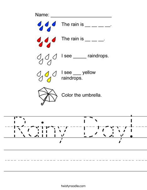 Rainy Day Alphabet Matching Worksheet Free Printable Preschool It S Rainy Worksheet - Preschool It's Rainy Worksheet