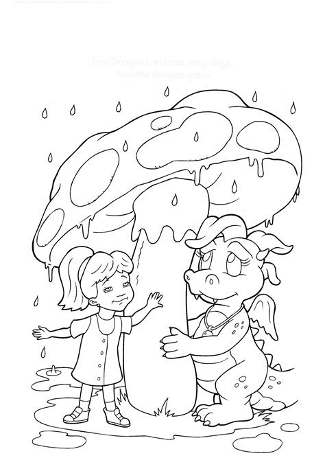 Rainy Day In Dragon Land Coloring Page Free Rainy Day Coloring Page - Rainy Day Coloring Page