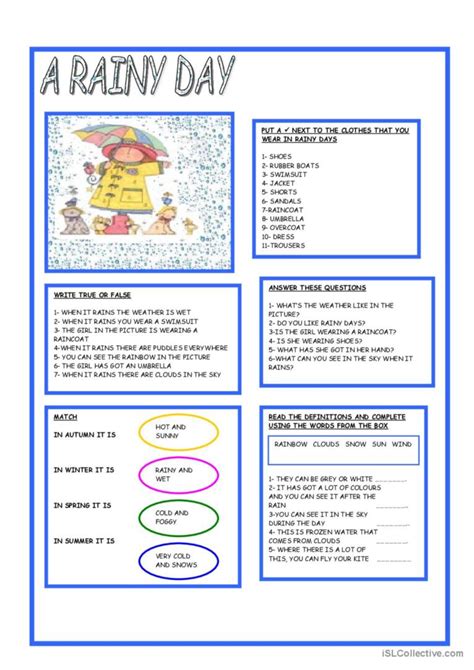 Rainy Day Worksheet Teaching Resources Tpt Rainy Day Worksheet 5th Grade - Rainy Day Worksheet 5th Grade