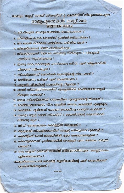 Full Download Rajya Puraskar Old Question Papers Kerala 