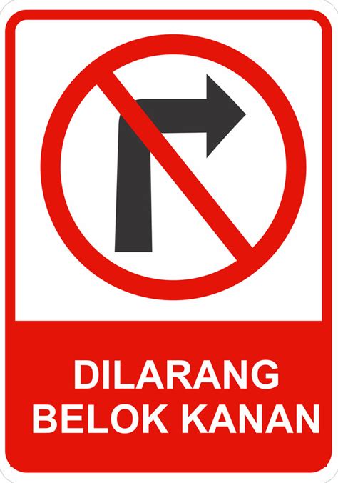 rambu lalu lintas dilarang belok kanan