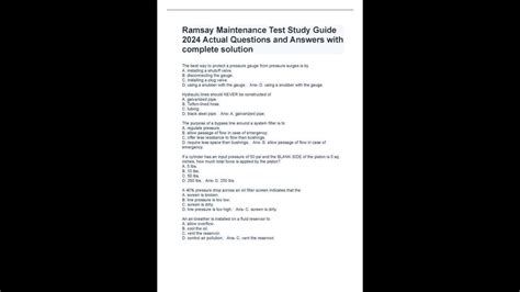 Full Download Ramsay Test Study Guide 