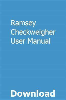 ramsey checkweigher manual