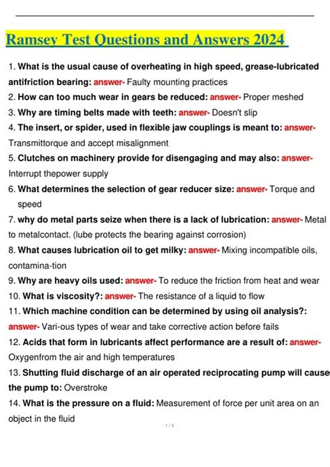 ramsey test questions