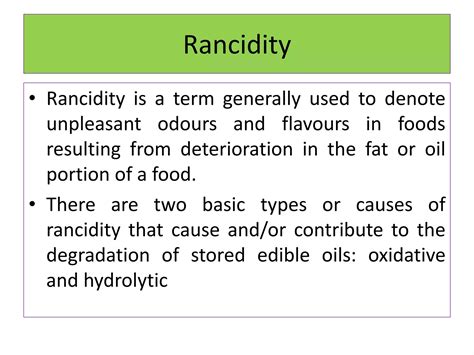 Rancidity Definition Class 10