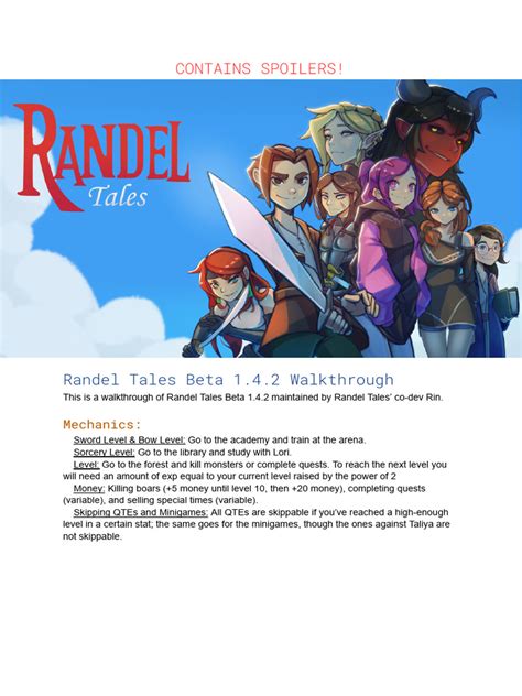 Randel Tales Walkthrough Guide