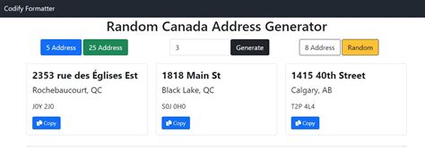 Random Canada Address