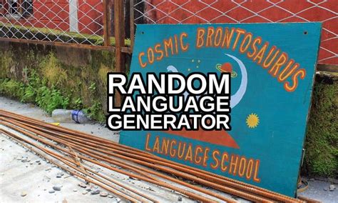 Random Language That Barely Anyone Speaks