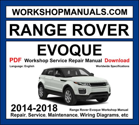 Range Rover Evoque Workshop Manual